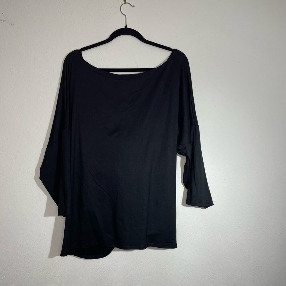 FASHION NOVA Black Knot Back Shirt Size 3X